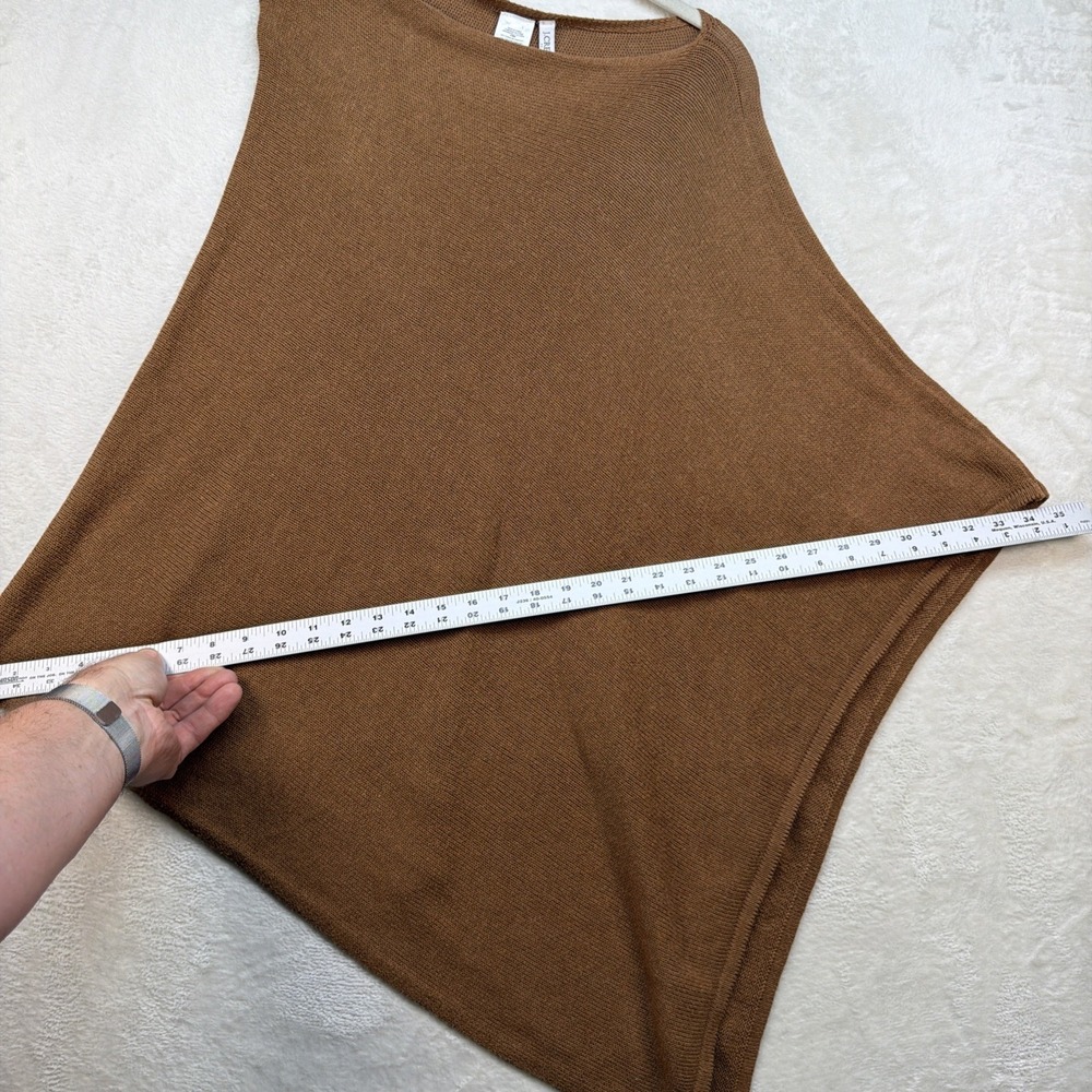 J Crew Cashmere Blend Poncho Womens Brown Knit Shawl Wrap One Size - Picture 6 of 9